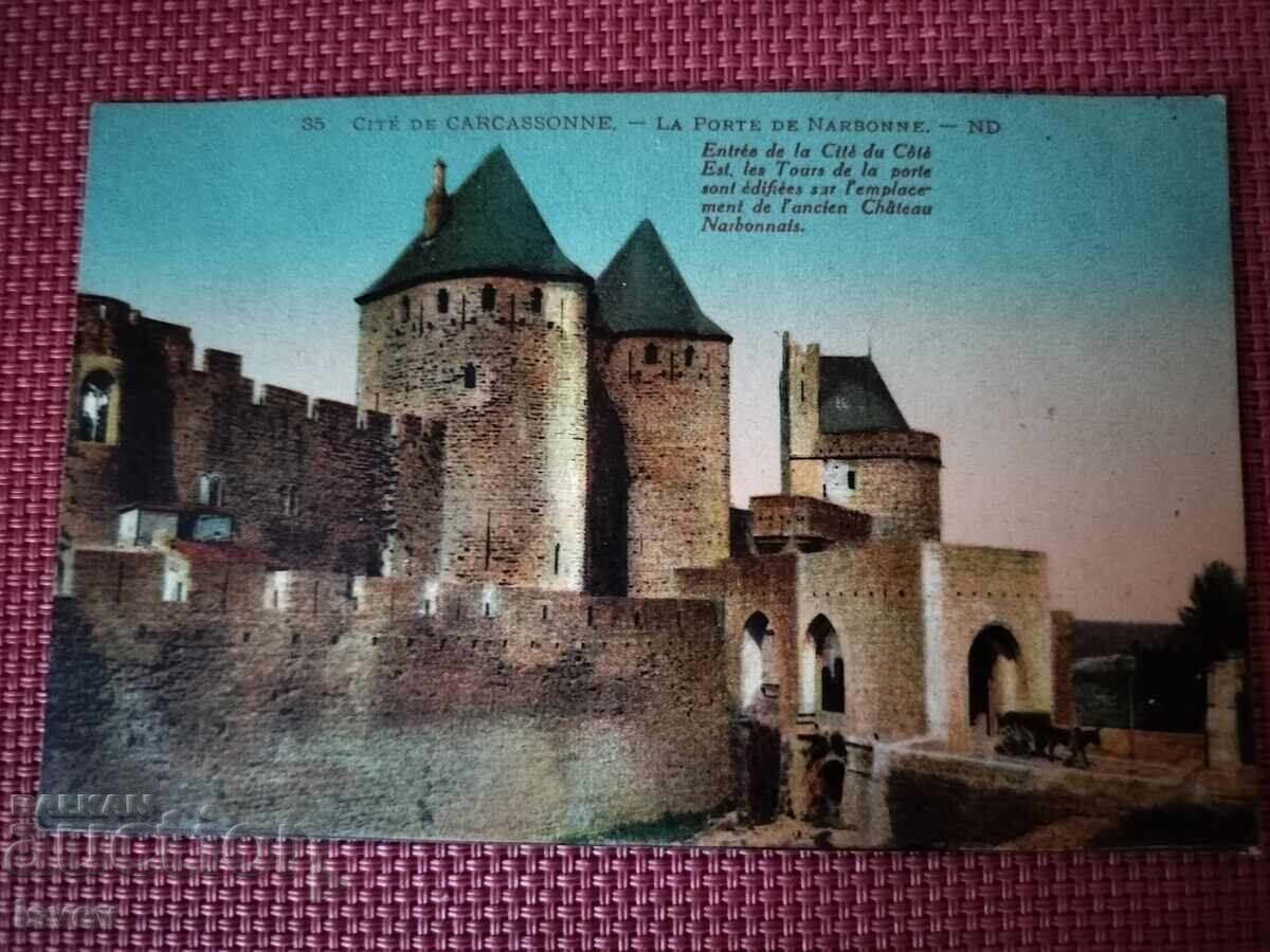 Carte poștală veche cetatea Carcassonne Franța