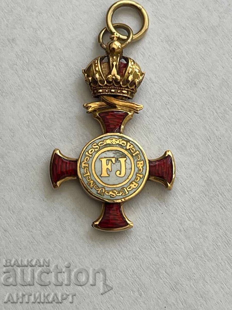 Auction  Austria Franz Josef merit cross 1849 order with box and miniature