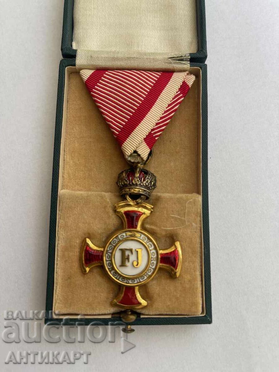 Austria Franz Josef merit cross 1849 order with box and miniature - 5