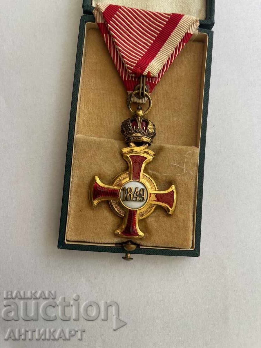 Austria Franz Josef merit cross 1849 order with box and miniature - 6
