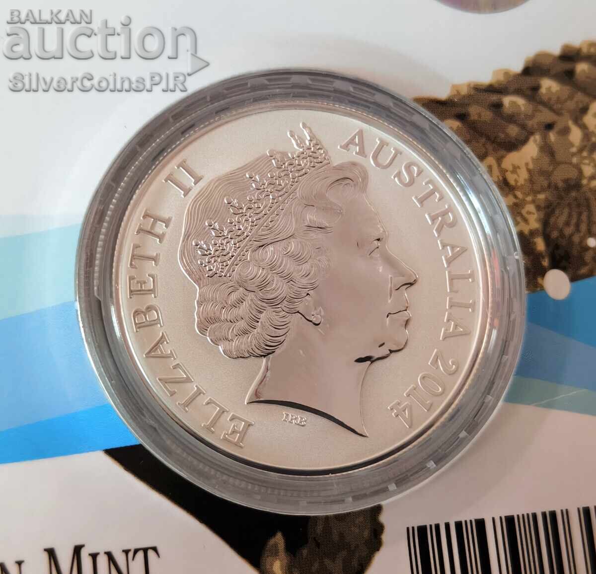 Ασήμι 1 Oz Αλμυρού Νερού Κροκόδειλος 2014 Αυστραλία - 5