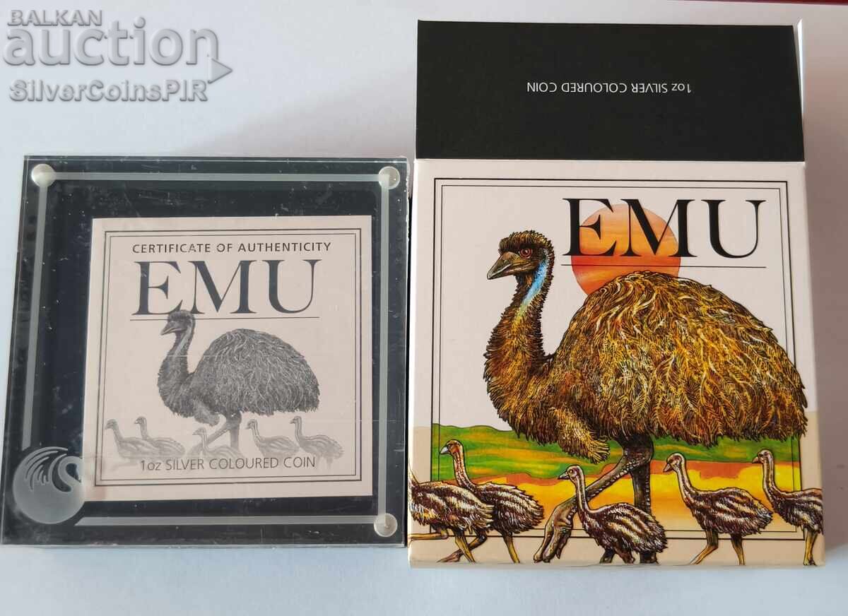 Auction  Silver 1 Oz Emu Colored 2026 Australia