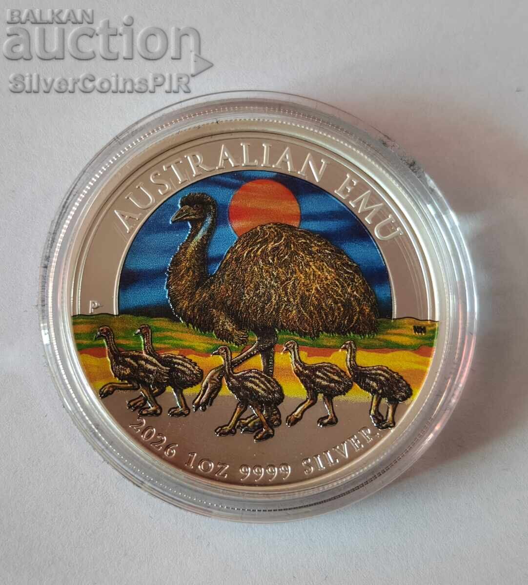 Delivery of Silver 1 Oz Emu Colored 2026 Australia
