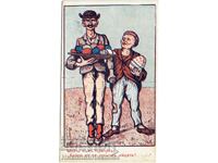 1929 CARTE POȘTALĂ VECHE DE PAȘTE KRACHUN ȘI MALCHO J746
