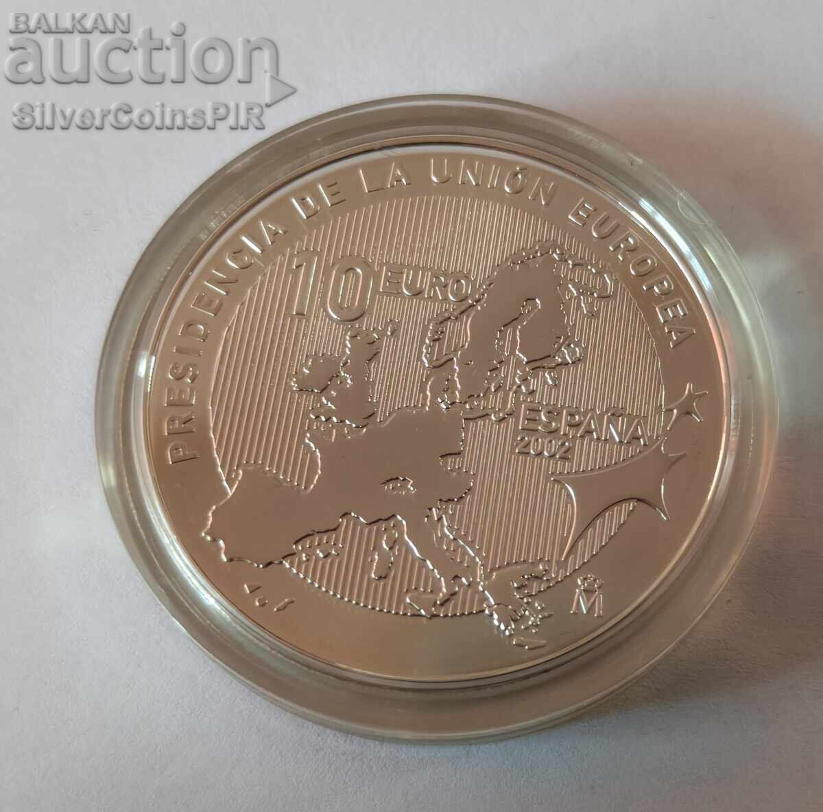 Παράδοση Ασημένιο νόμισμα 10 Ευρώ Προεδρία της ΕΕ 2002 Ισπανία Παράδοση Ασημένιο νόμισμα 10 Ευρώ Προεδρία της ΕΕ 2002 Ισπανία