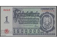 Германия Лотариен Билет 1 Марка Третия Райх 1936 г  Свастика