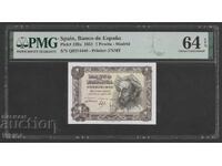 PMG 64 Banknote Spain 1 Peseta 1951