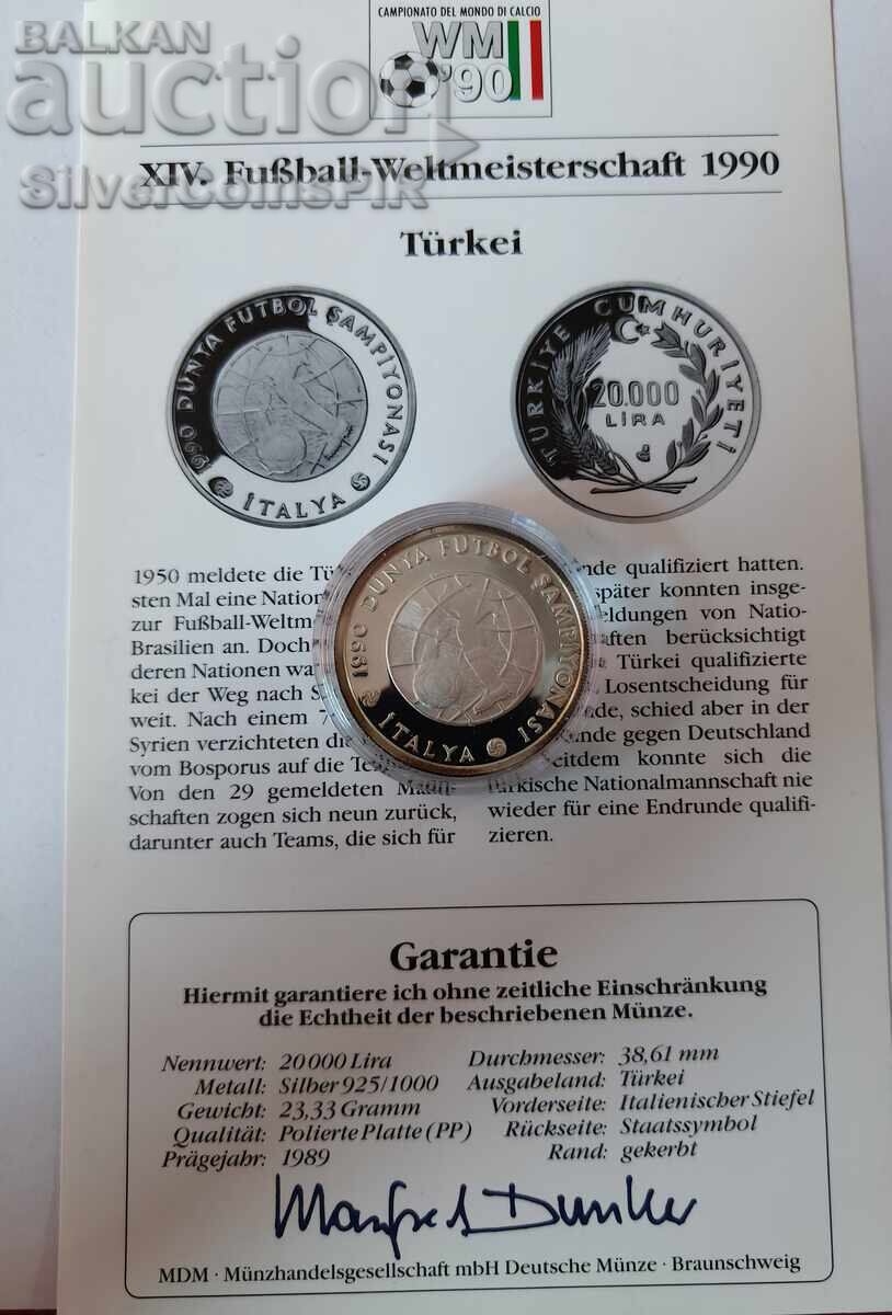 Δημοπρασία Silver 20000 Lira World Football 1990 Τουρκία Δημοπρασία Silver 20000 Lira World Football 1990 Τουρκία