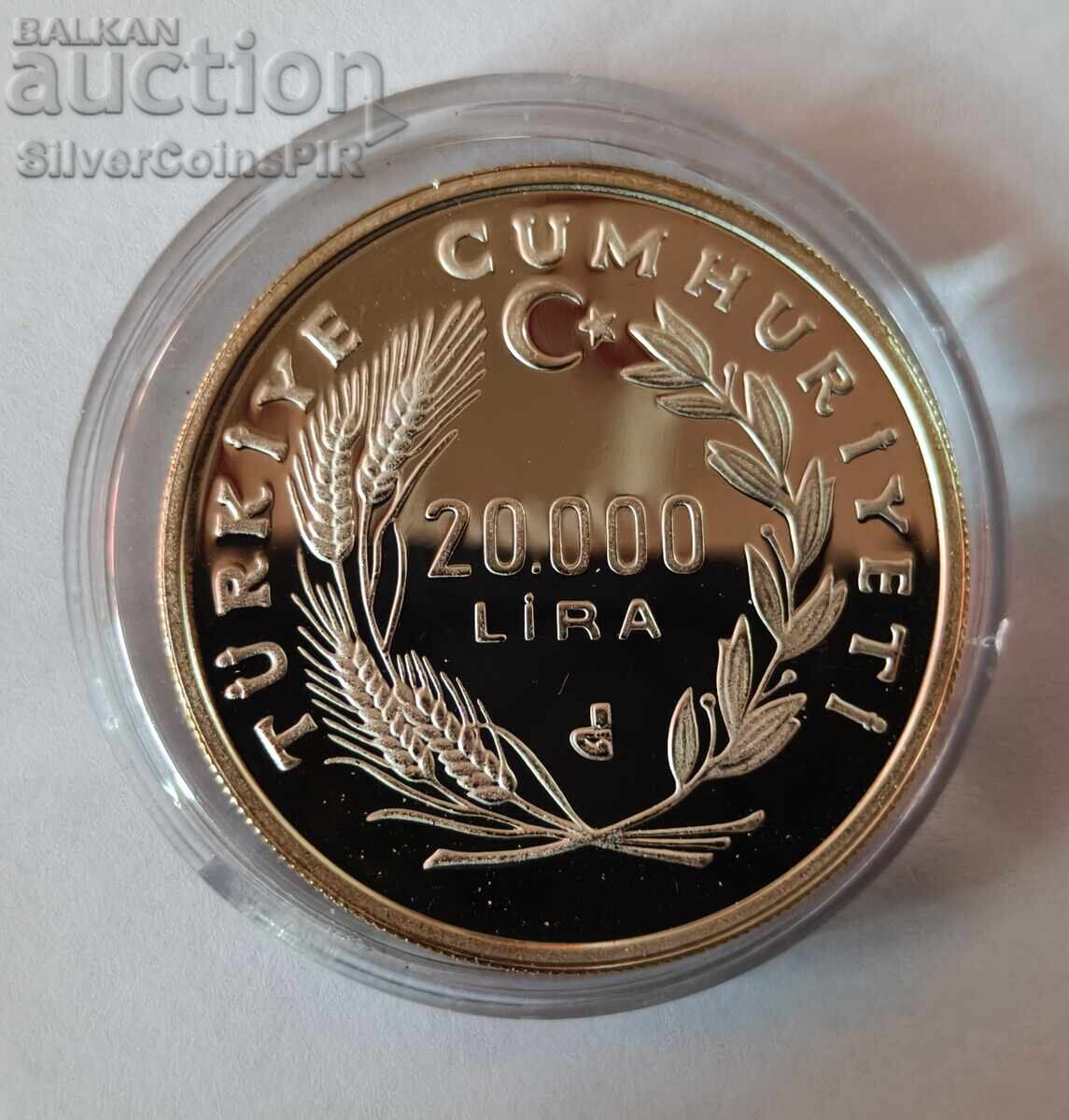 Παράδοση Silver 20000 Lira World Football 1990 Τουρκία Παράδοση Silver 20000 Lira World Football 1990 Τουρκία