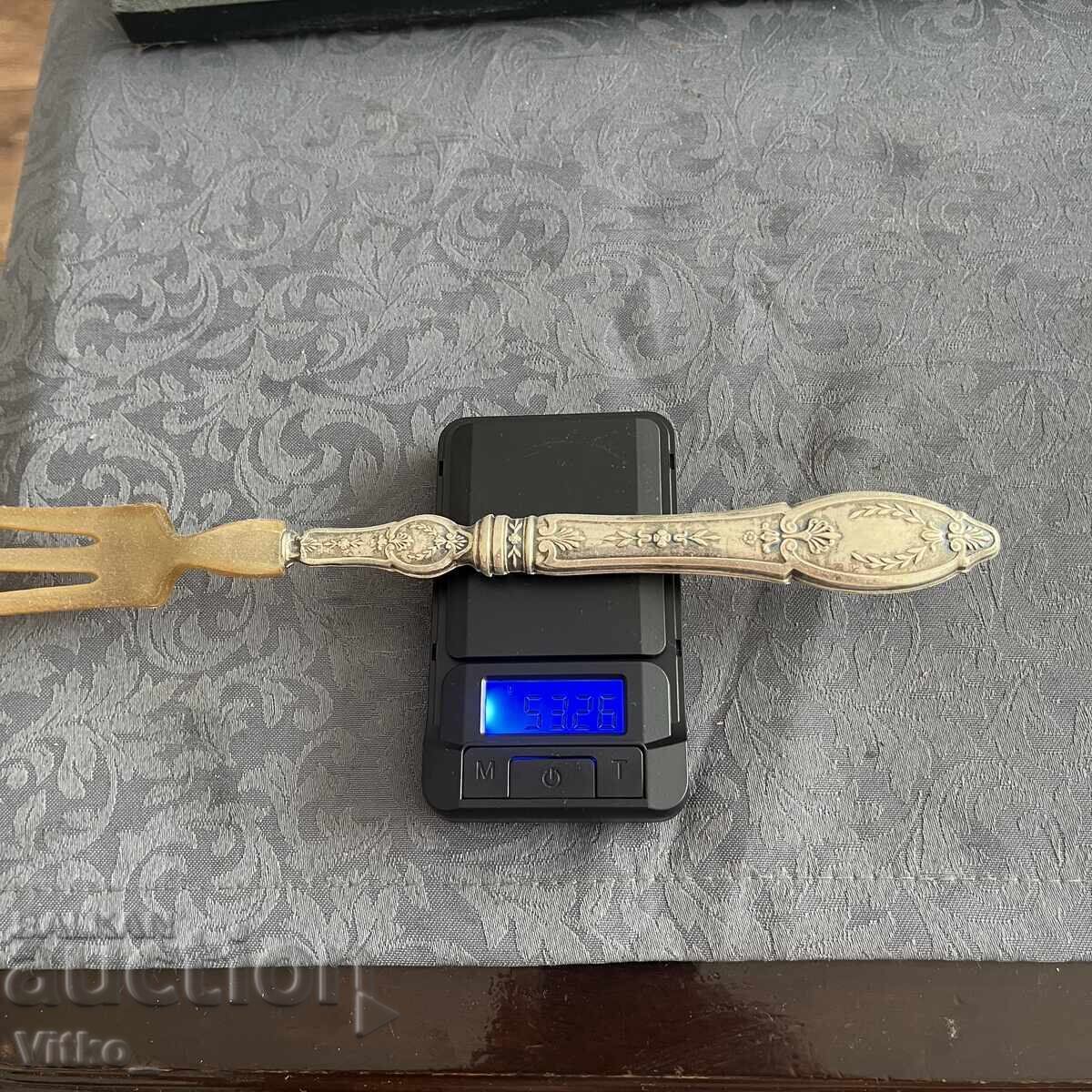Tacâmuri franțuzești pentru servirea salatei cu mânere din argint - 5 Tacâmuri franțuzești pentru servirea salatei cu mânere din argint - 5