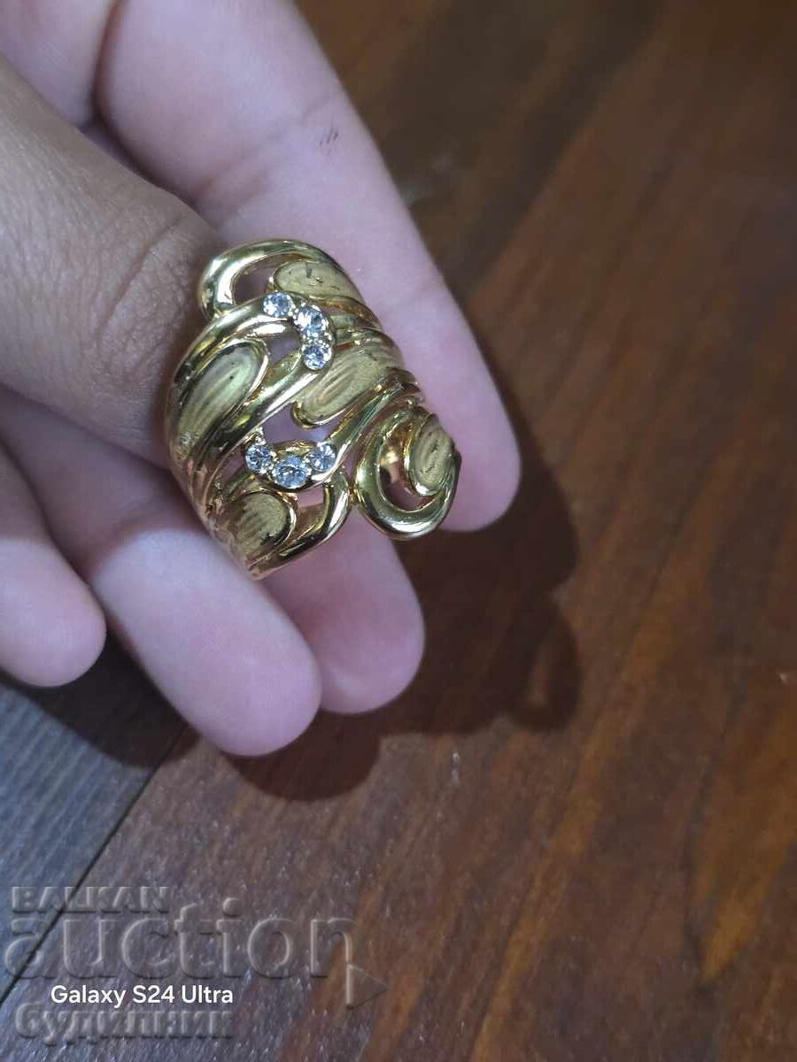 Gold-plated women's ring. Sizes in the photos. 11.98g. Solid with price € 0.01 | 0.02 BGN Gold-plated women's ring. Sizes in the photos. 11.98g. Solid with price € 0.01 | 0.02 BGN