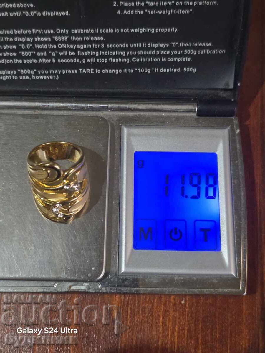 Gold-plated women's ring. Sizes in the photos. 11.98g. Solid - 7 Gold-plated women's ring. Sizes in the photos. 11.98g. Solid - 7