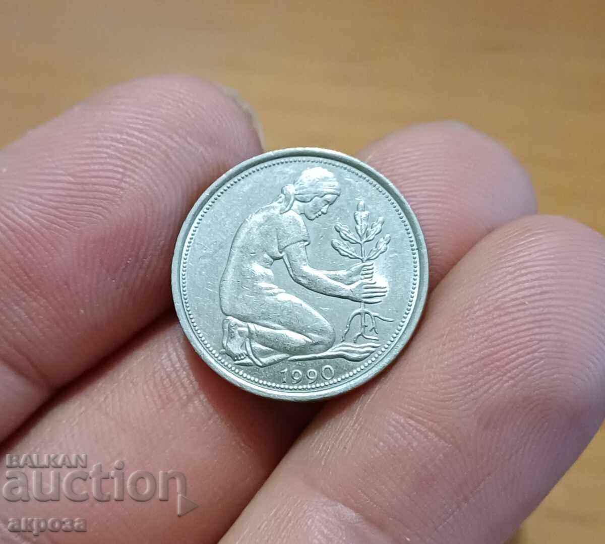 50 pfennig Germania 1990/J cu preț € 1.00 | 1.96 BGN