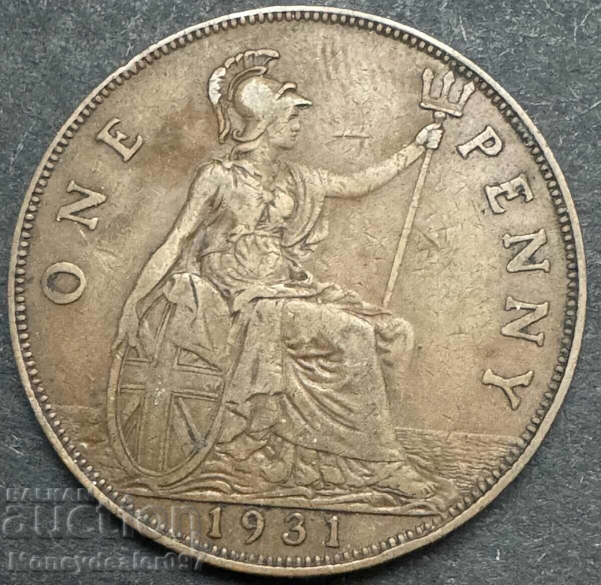 Great Britain England King George V 1 Penny 1931