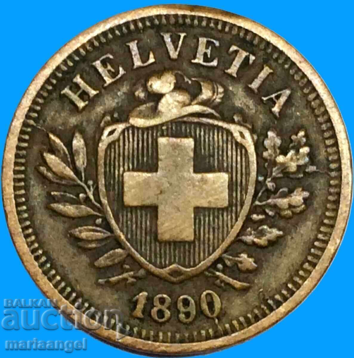 1 rapenne 1890 Ελβετία B - Canton Bern χάλκινο - σπάνιο - 7