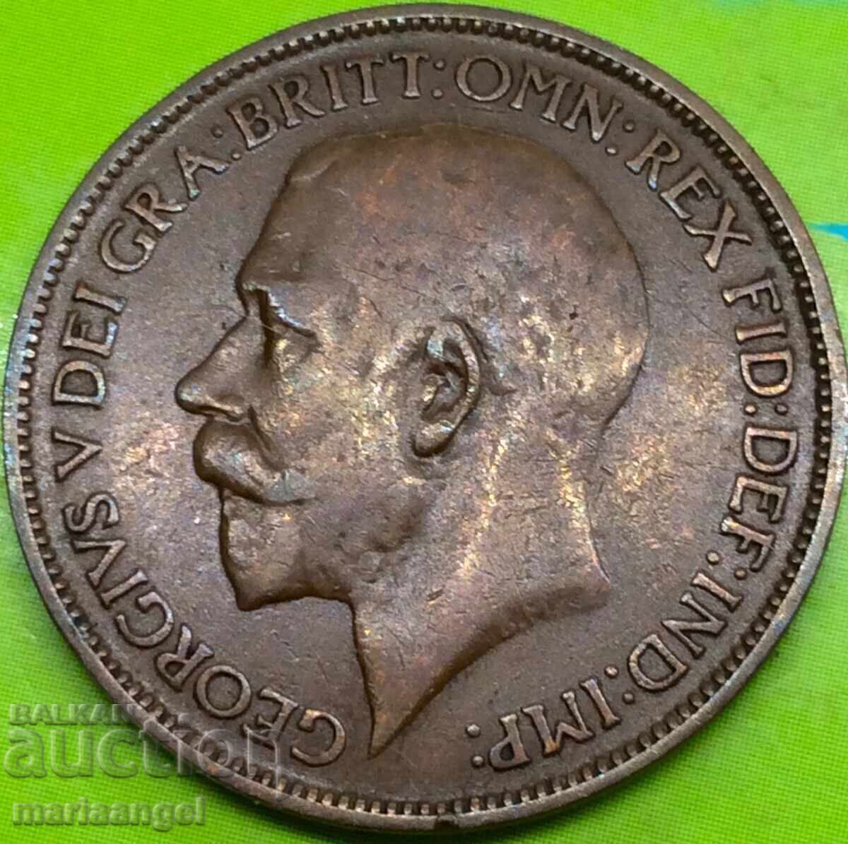 Marea Britanie 1/2 Penny 1922 Bronz - 5