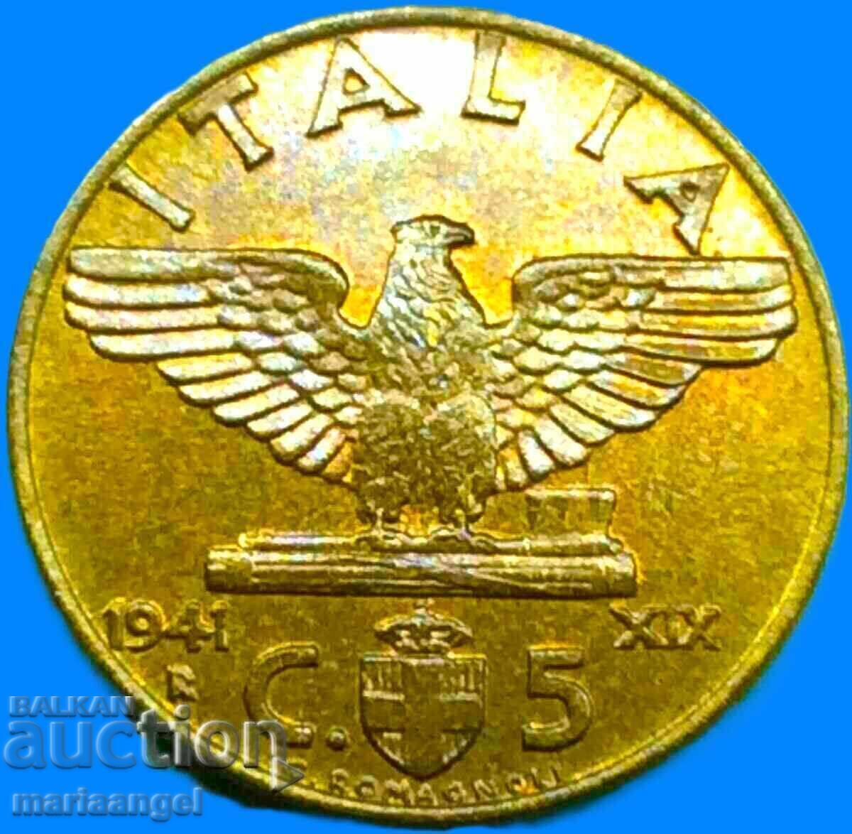 5 чентезими 1941 Италия чентесими месинг - 5