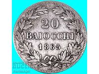 Vatican 20 baiocchi 1865 argint