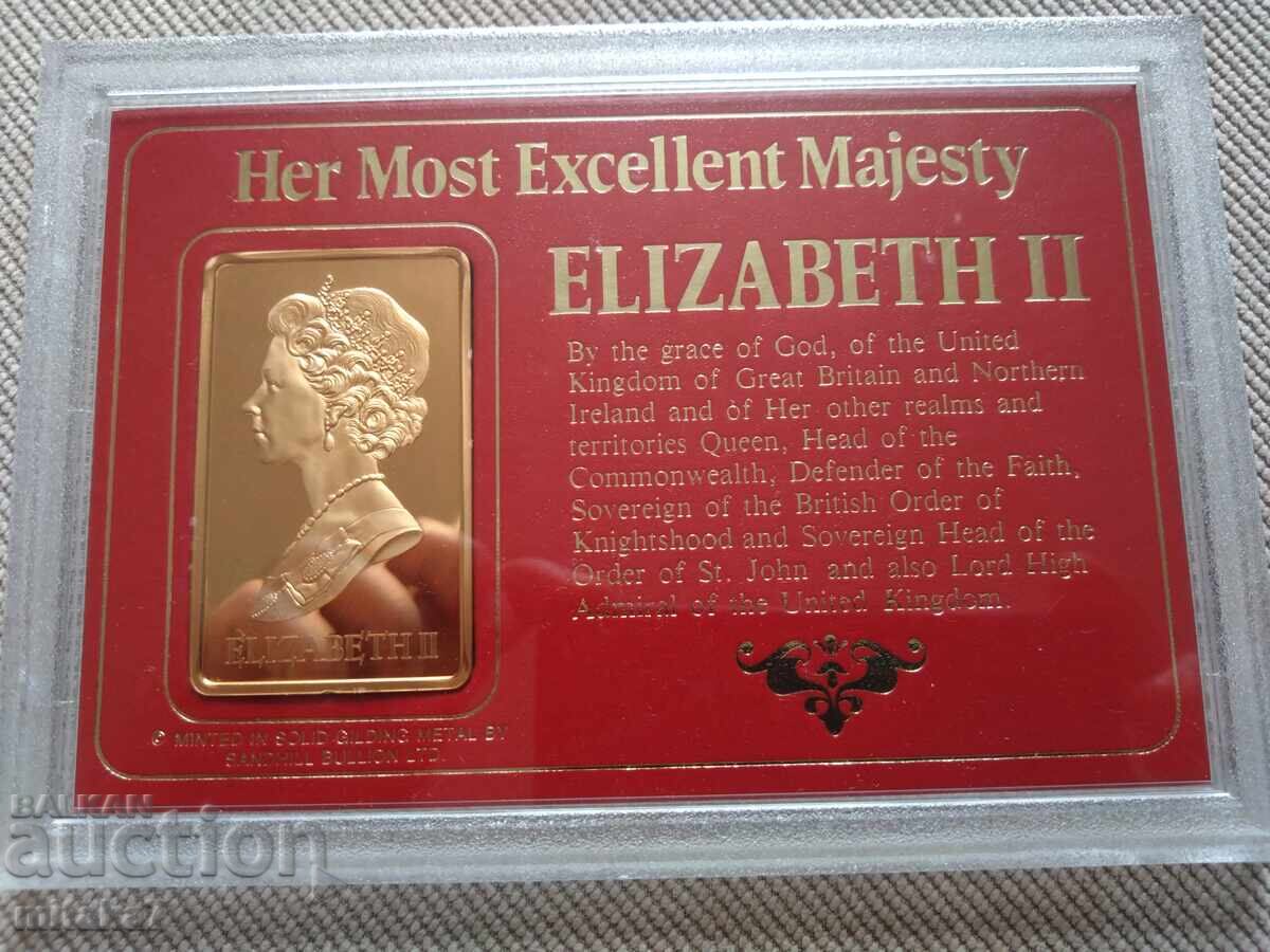 Auction  Bronze plaque, Elizabeth II