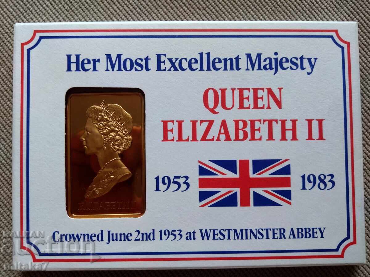Bronze plaque, Elizabeth II
