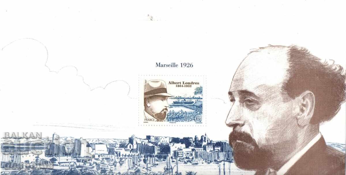 2007. France. 75th anniversary of the death of Albert Londres. Souvenir sheet