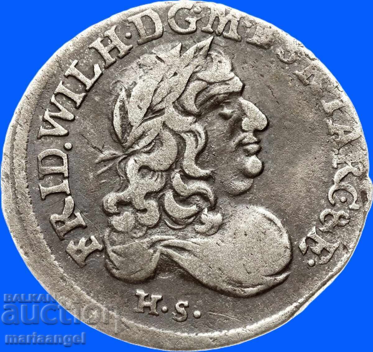 6 гроша 1682 Германия Прусия Кенигсберг сребро - 7