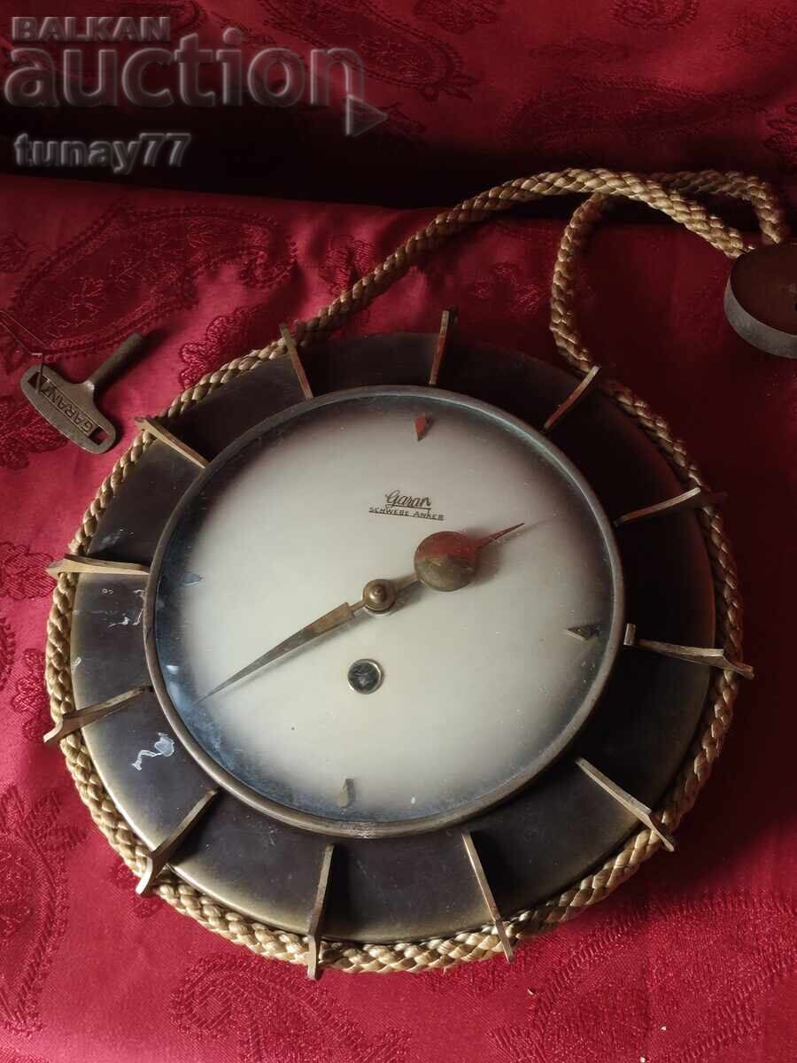 Vintage wall clock (type "Kordeluhr" – rope clock) - 5