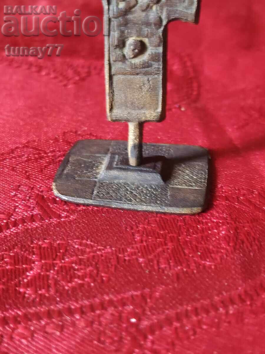 Licitație Sfeșnic ortodox vechi/din perioada Renașterii naționale, din bronz (sau alamă)