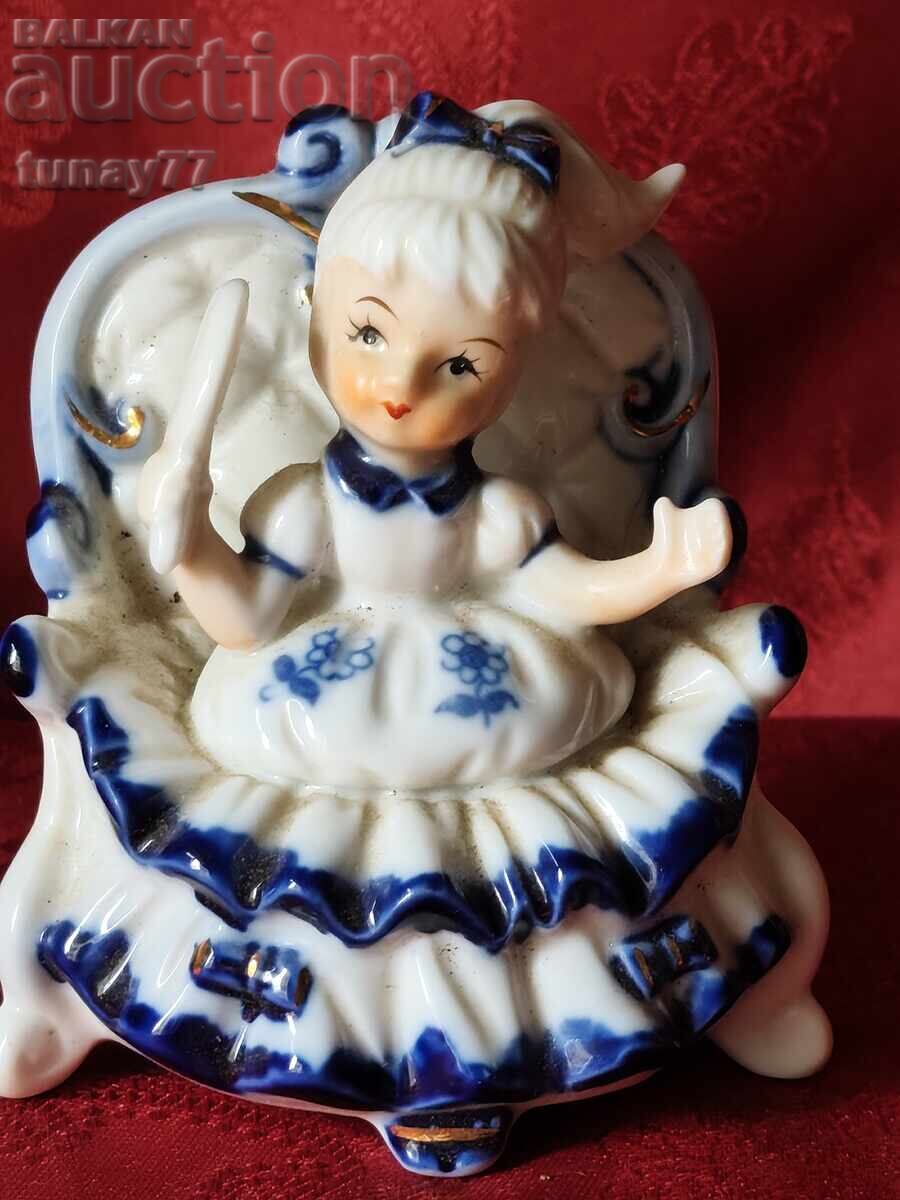 Vintage porcelain figurine depicting a girl