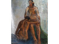 Old oil painting nude bodies