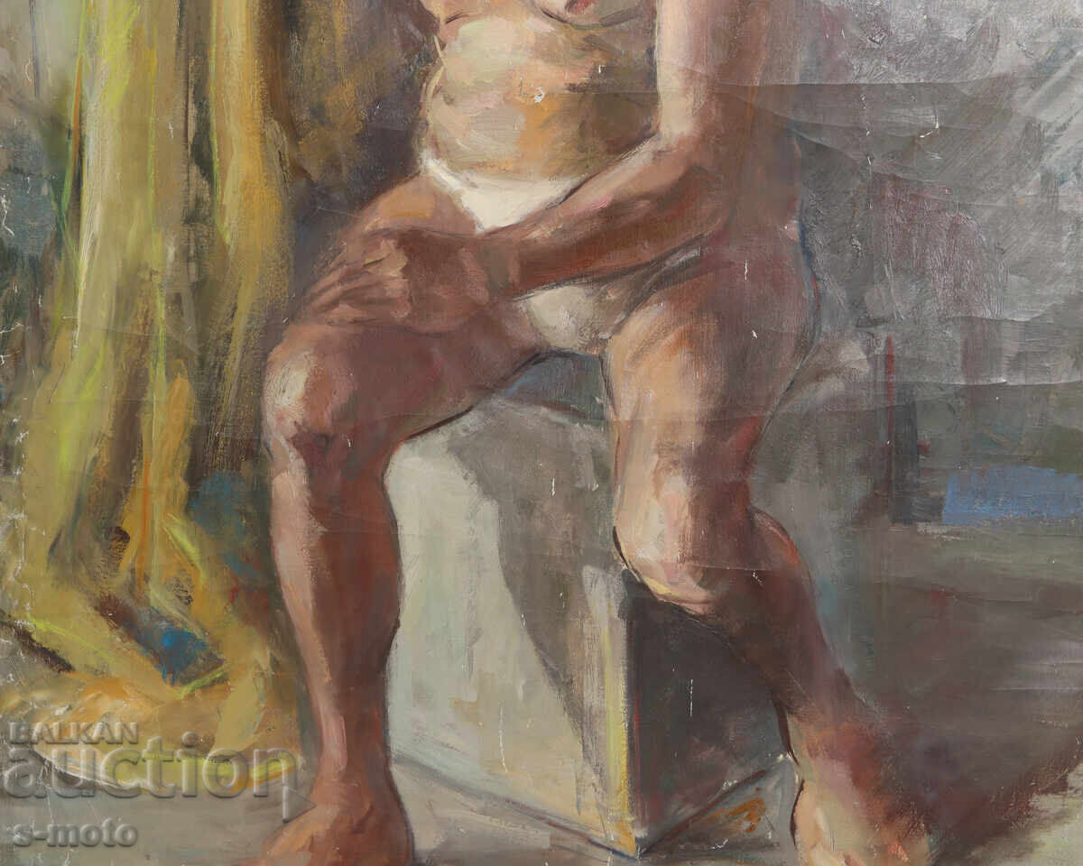 Delivery of Old oil painting nude body