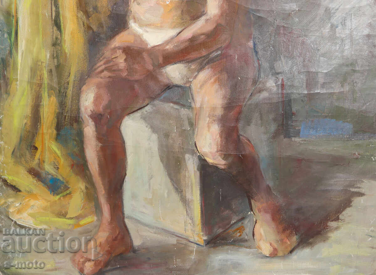 Old oil painting nude body - 5
