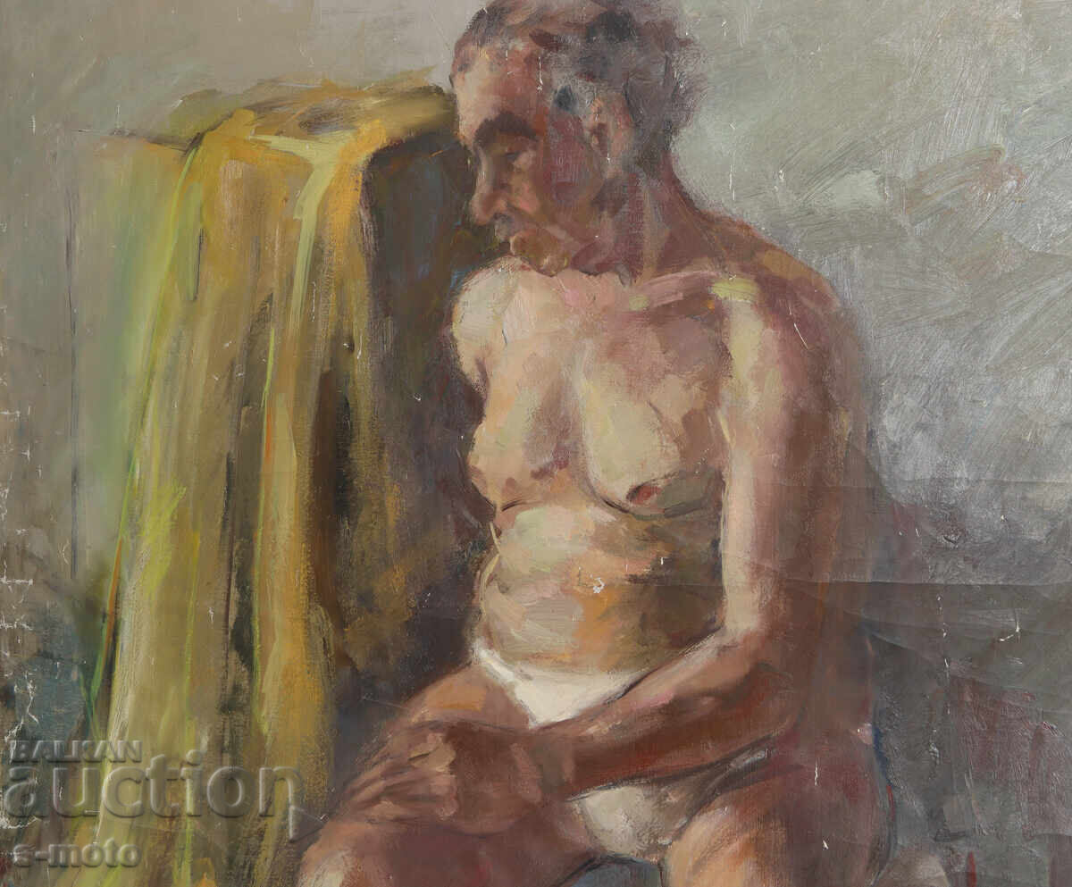 Old oil painting nude body - 6