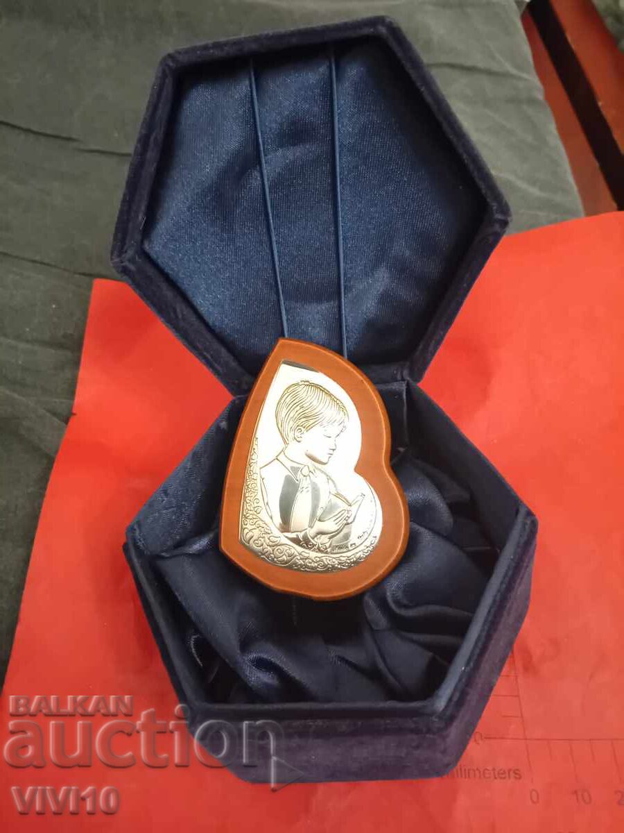 Antique silver icon, in a box, 900 purity Antique silver icon, in a box, 900 purity