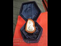 Antique silver icon, in a box, 900 purity
