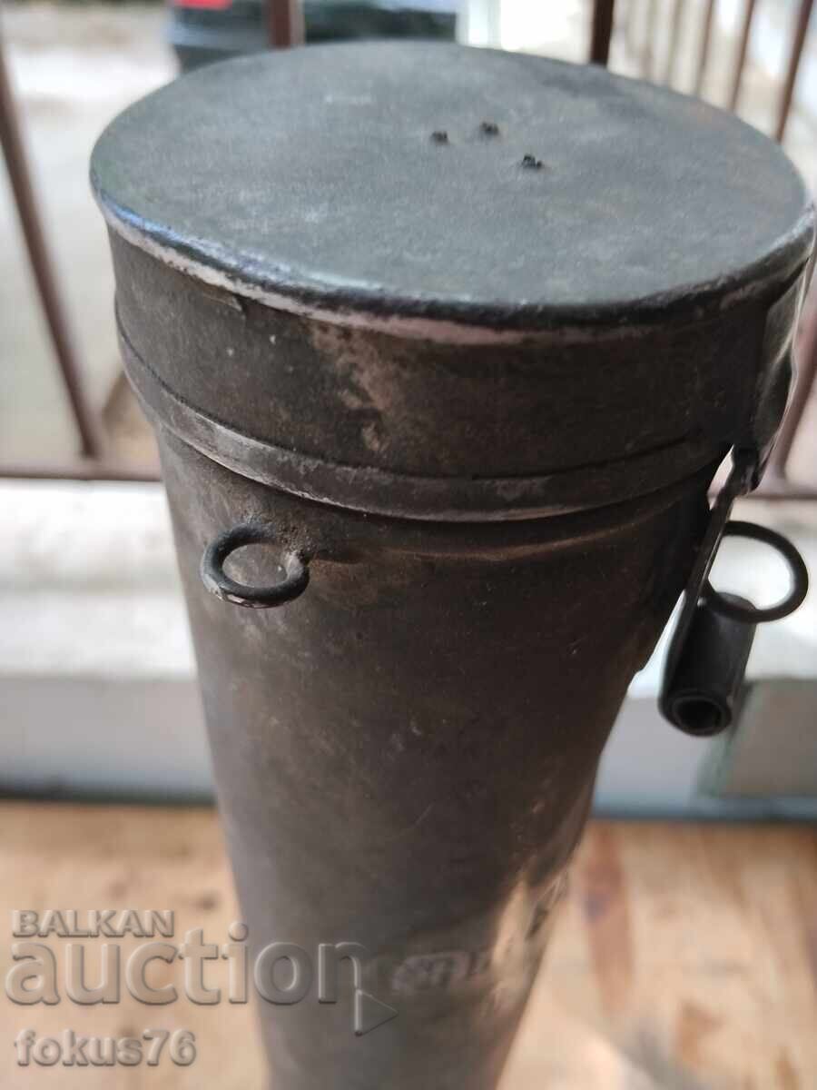 Auction  Vintage military tube, metal case for documents, plans, maps