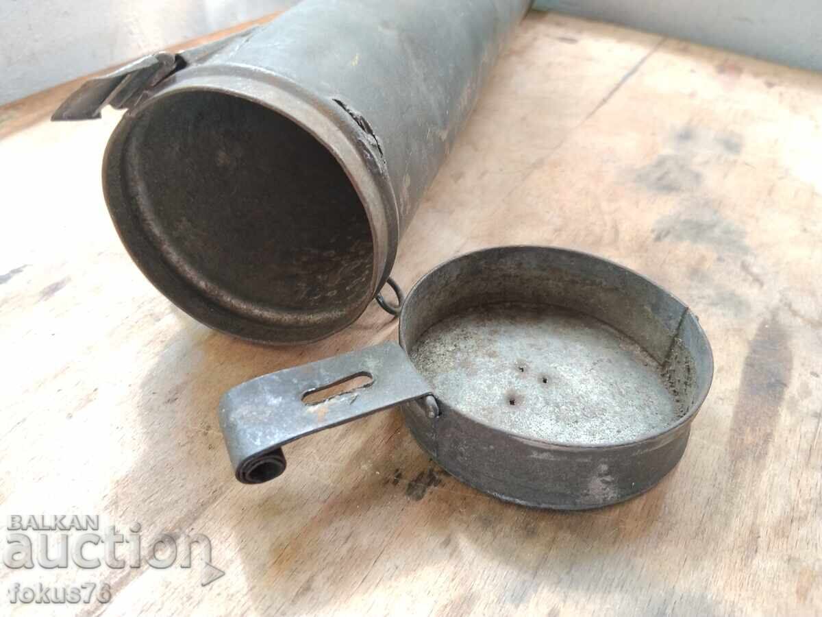 Vintage military tube, metal case for documents, plans, maps - 5