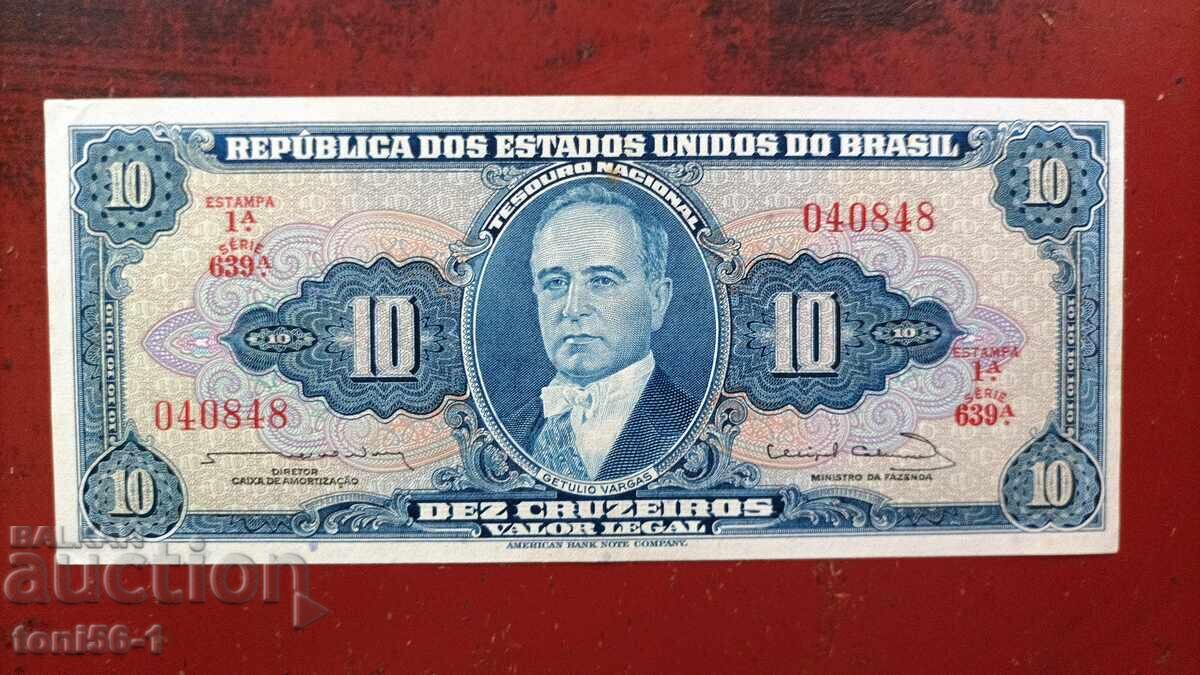 Brazilia 10 cruzeiros 1963 Brazilia 10 cruzeiros 1963
