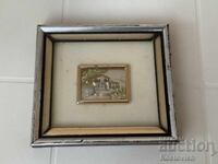Italian miniature (Damascene style) on silver relief