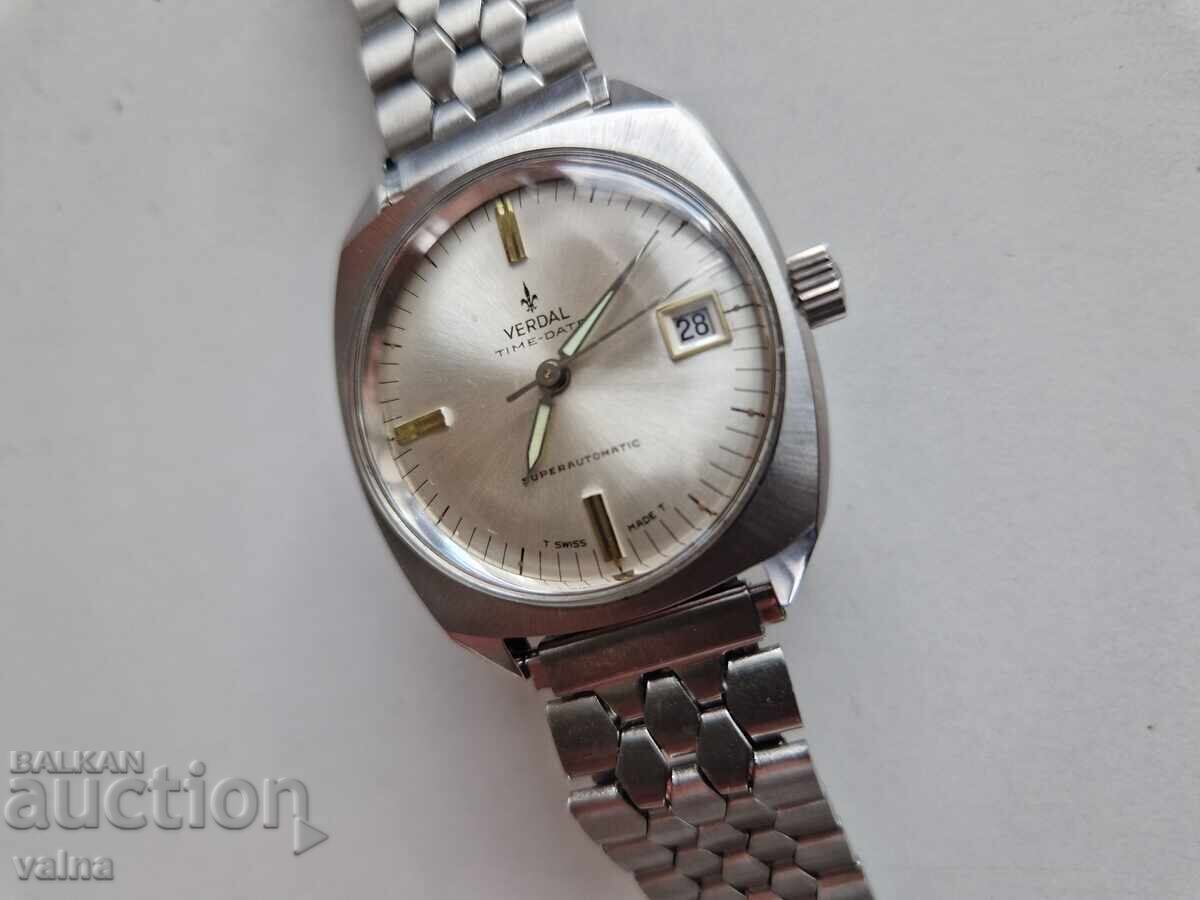 VERDAL Time-Date, 25 rubine, super-automatic, ELVEȚIAN, NOS TOP cu preț € 175.00 | 342.27 BGN
