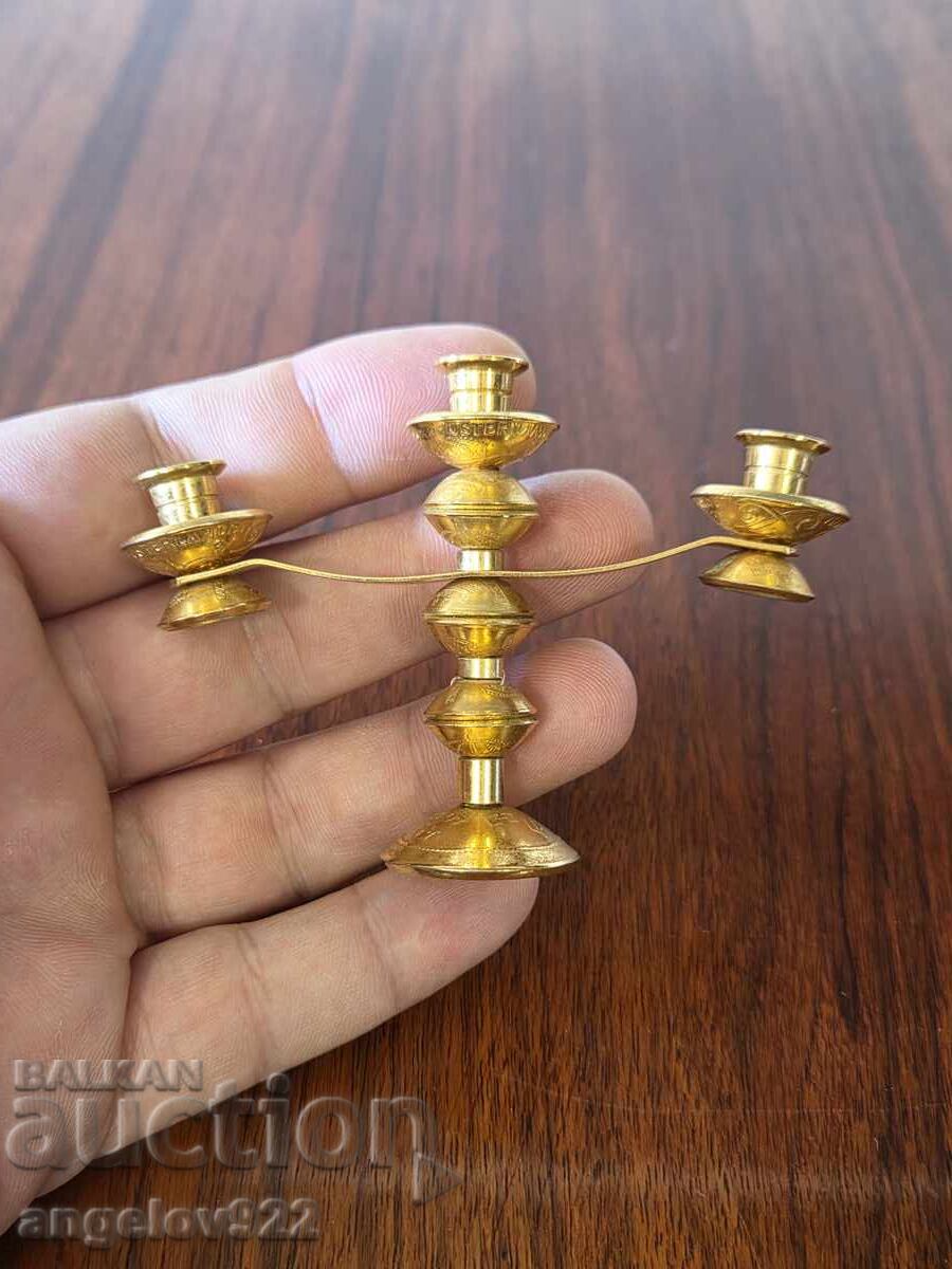 Малък бронзов свещник!!! - 5