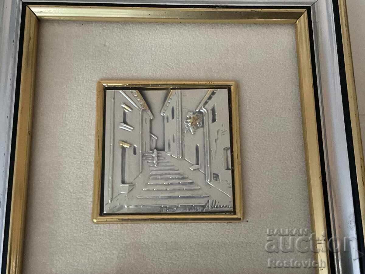 Рядкост: Барелеф върху сребърна плоча 925, Alliani, Италия. с цена € 33.00 | 64.54 лв.