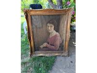 Старинна немска картина масло на платно с  (около 1920 г.)