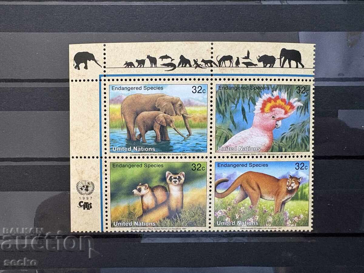 ΟΗΕ Νέα Υόρκη - Απειλούμενα ζώα (1997) MNH