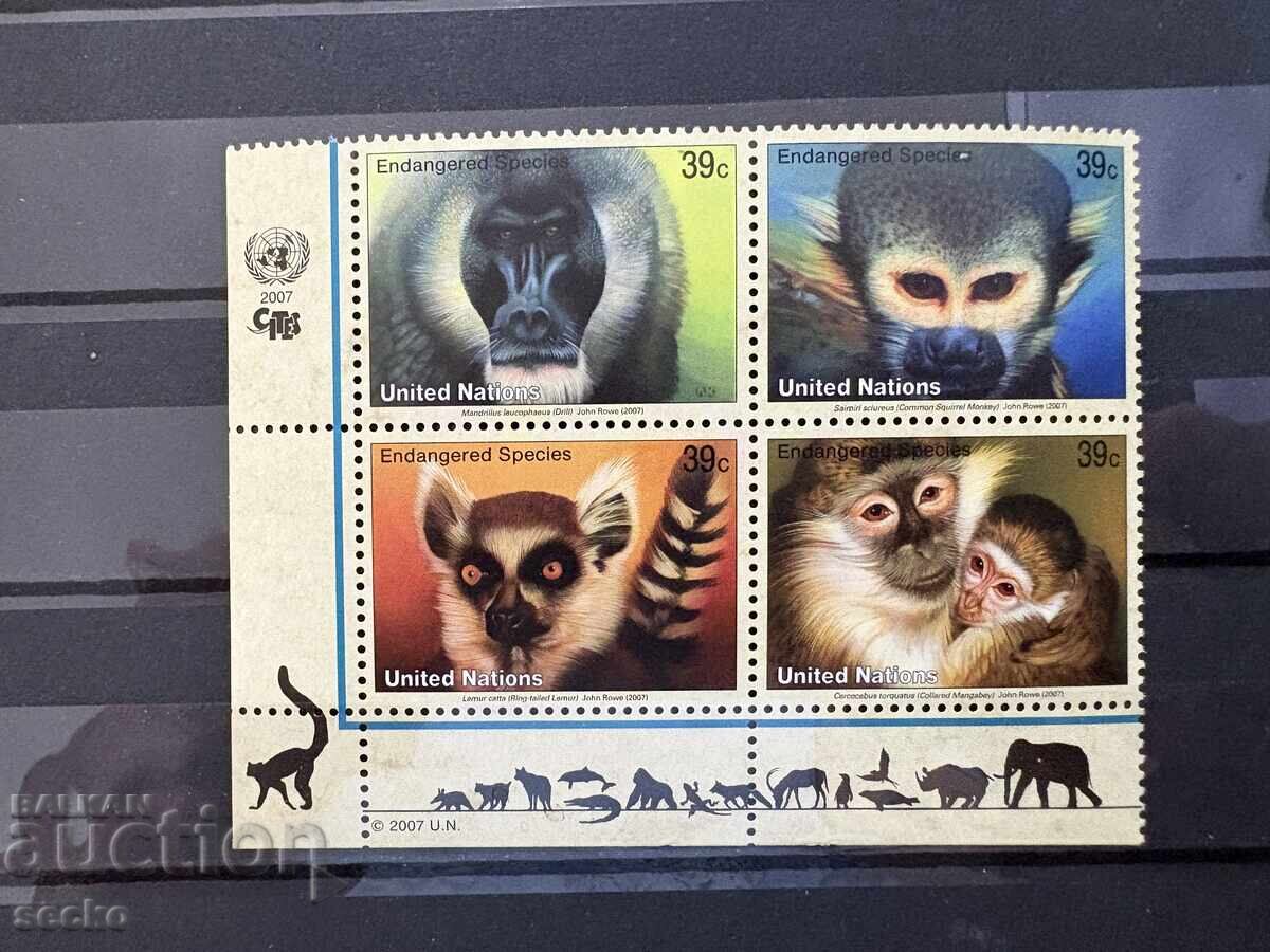 ΟΗΕ Νέα Υόρκη - Απειλούμενα Είδη (2007) MNH