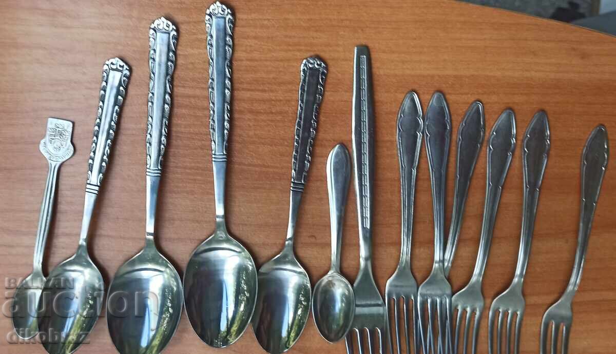 Auction  Cutlery P. Denev and others. Over 40 pieces from 1 €cent