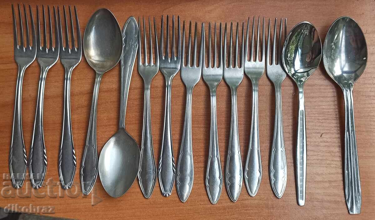 Cutlery P. Denev and others. Over 40 pieces from 1 €cent