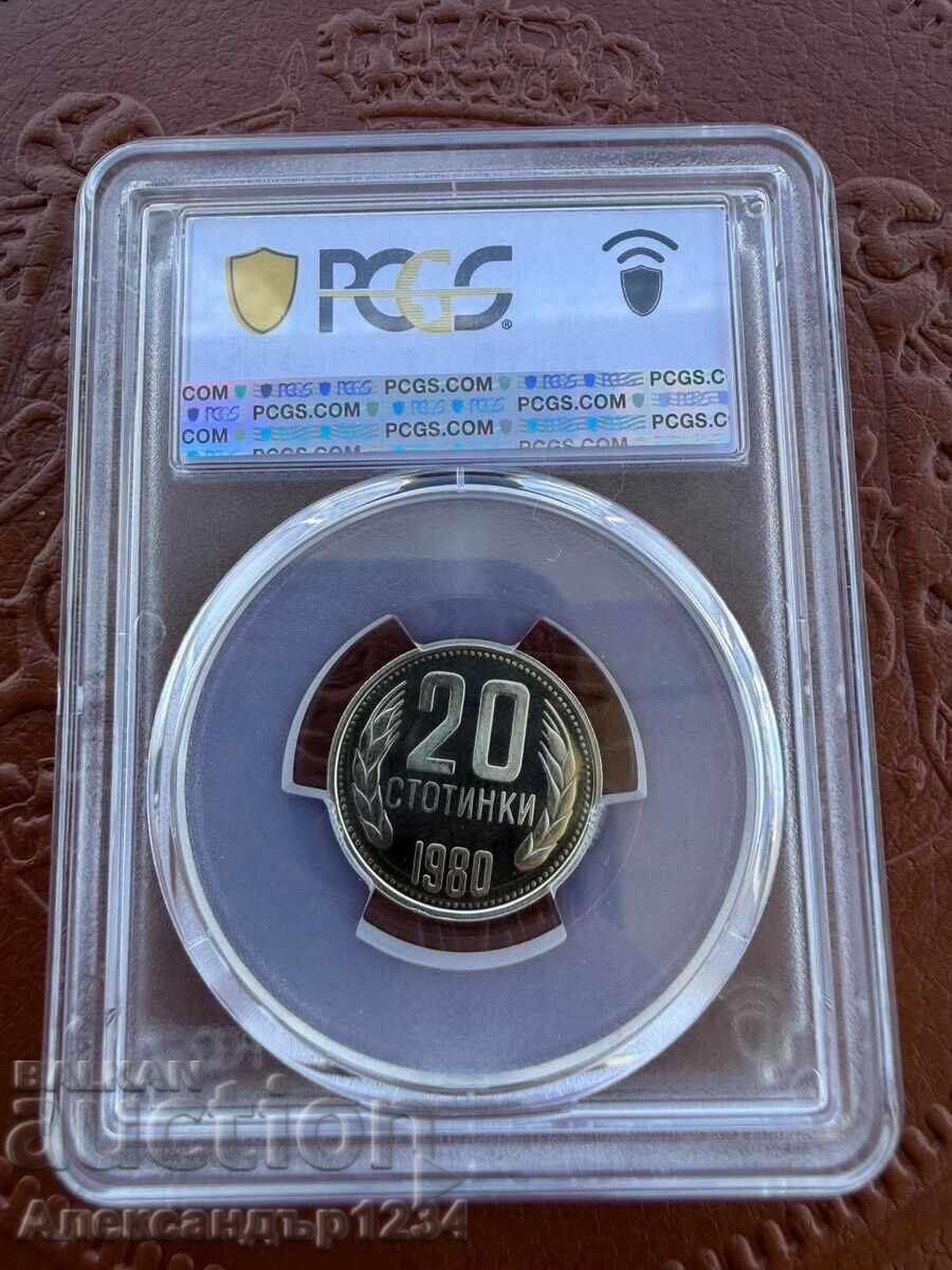 Auction  PR69DCAM 20 kopecks 1980 PCGS TOP GRADE