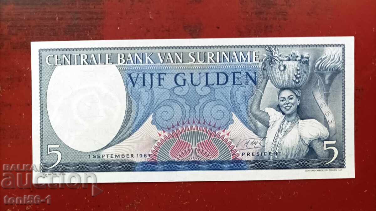 Suriname 5 Gulden 1963 UNC