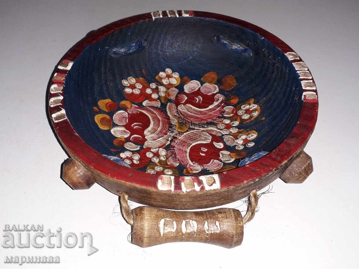 PAINTED BOWL WITH HANDLES. WOOD with price € 5.00 | 9.78 BGN